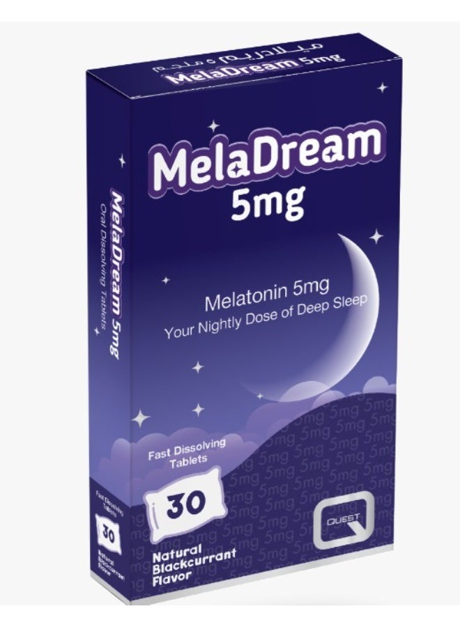 Quest Meladream 5 mg Tablets 30’s – Melatonin Supplement for Healthy Sleep Cycle - Image 1